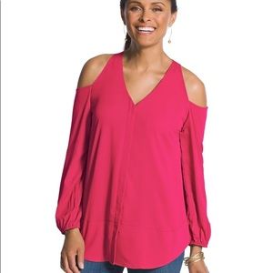 NWT Chico’s Cold Shoulder Raspberry Blouse